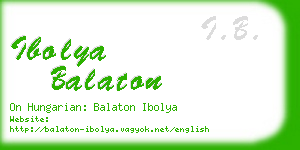 ibolya balaton business card